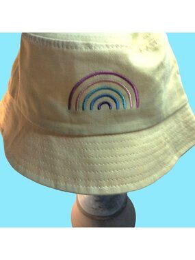 Gay Pride Apparel Yellow Bucket Hat Rainbow Embroidery Gay LGBTQ